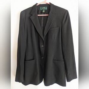 Women's 16 Ralph Lauren Black Blazer Business Office Jacket Suit